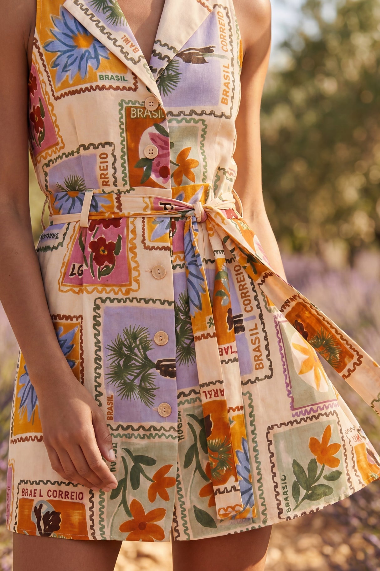Hilda Robe Imprimée Ceinture Nouer Taille