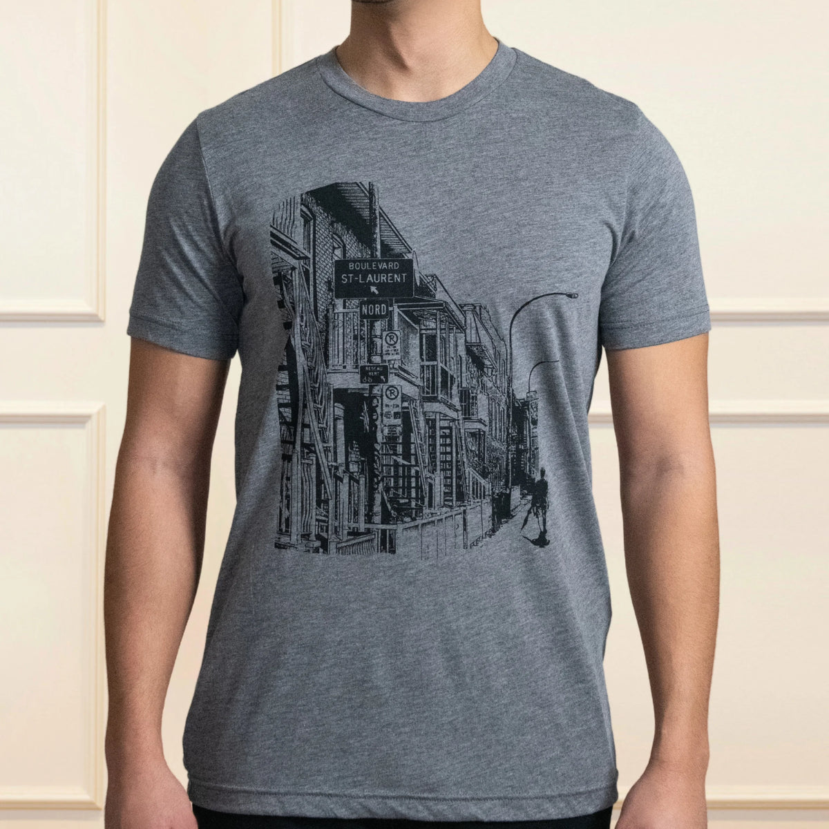 Boulevard Saint Laurent T Shirt Grey Tres Normale Onze Montreal