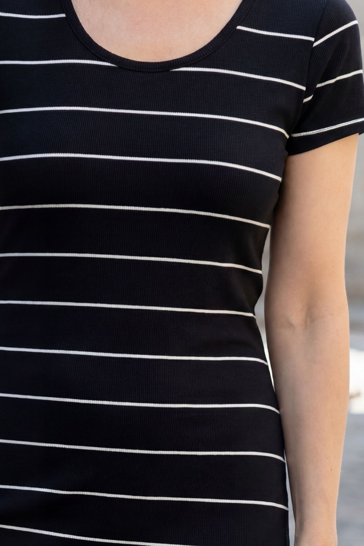 Jillian Robe Midi Décontractée Rayures