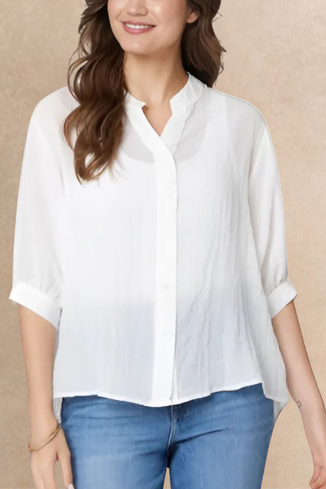 Roxanne Oversized Shirt – Lightweight Semi-Sheer Cotton Blend