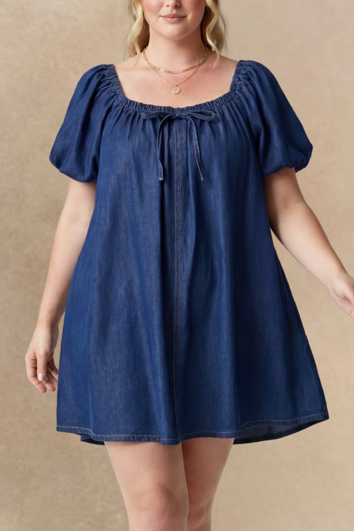 Joelle Robe Jean Épaules Dénudées Nœud