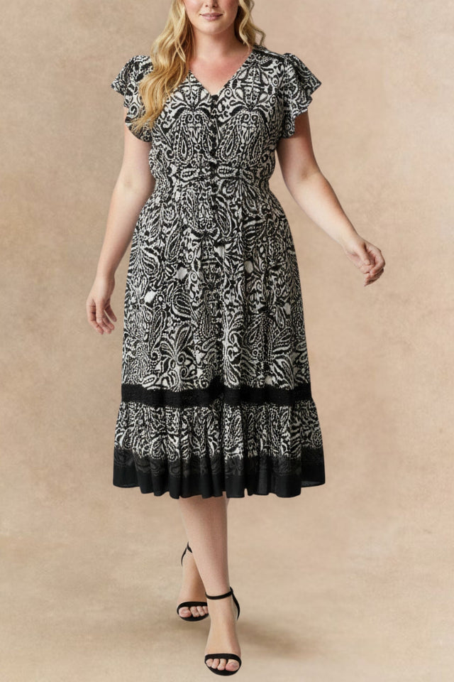 PRE-SALE | Kayla Boho V-Neck Midi Dress