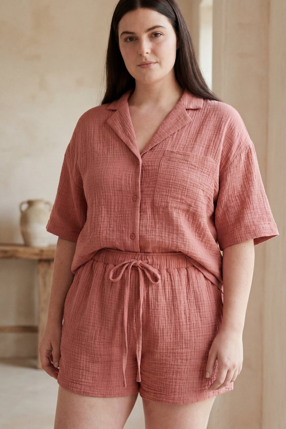 Kimberly Relaxed Button Up Shirt & Shorts Set