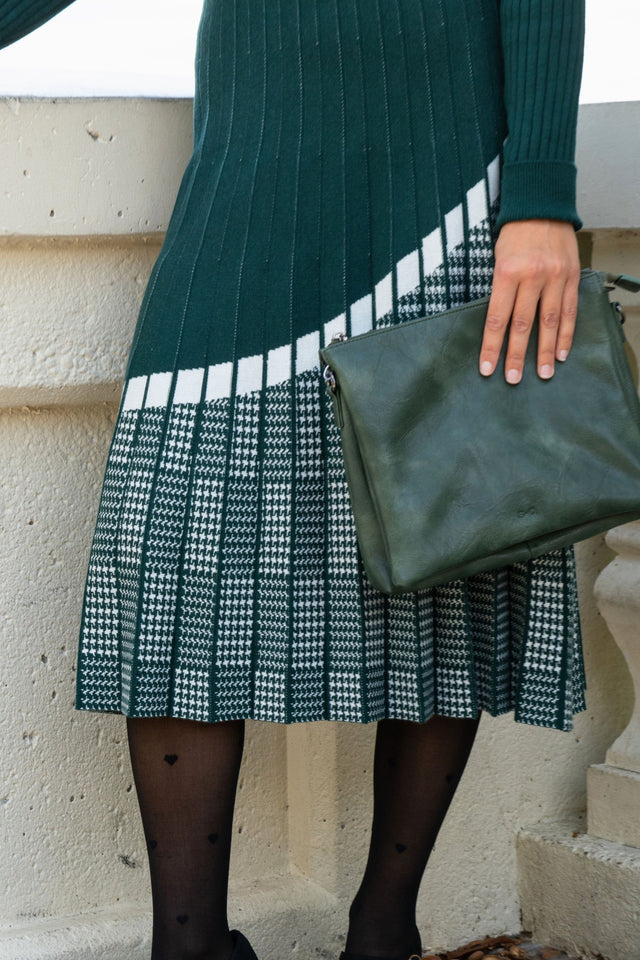 Leslie Dress Knit Prince De Galle Pleated Skirt - Onze Montreal Black / XS Annick