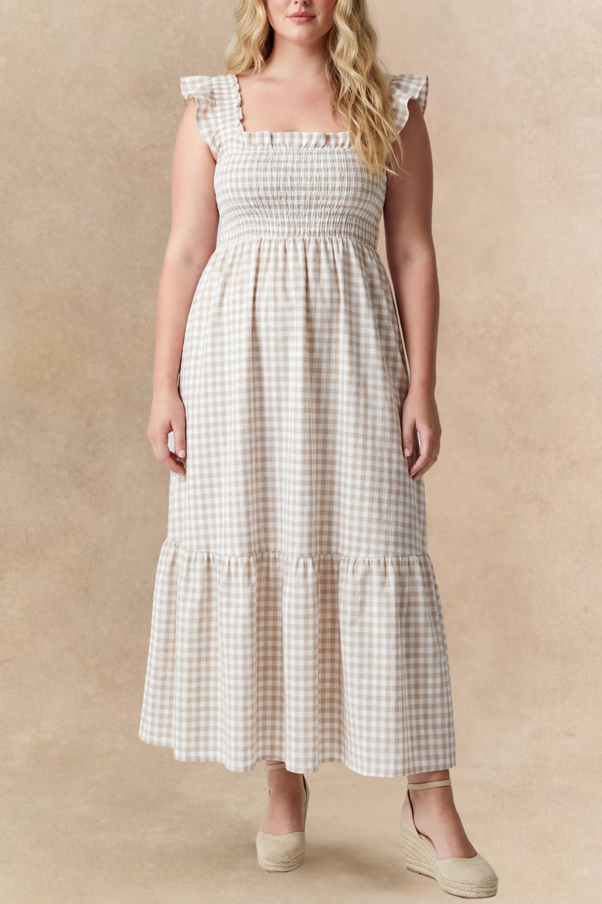 Louise Gingham Maxi Dress Romantic Summer Fit