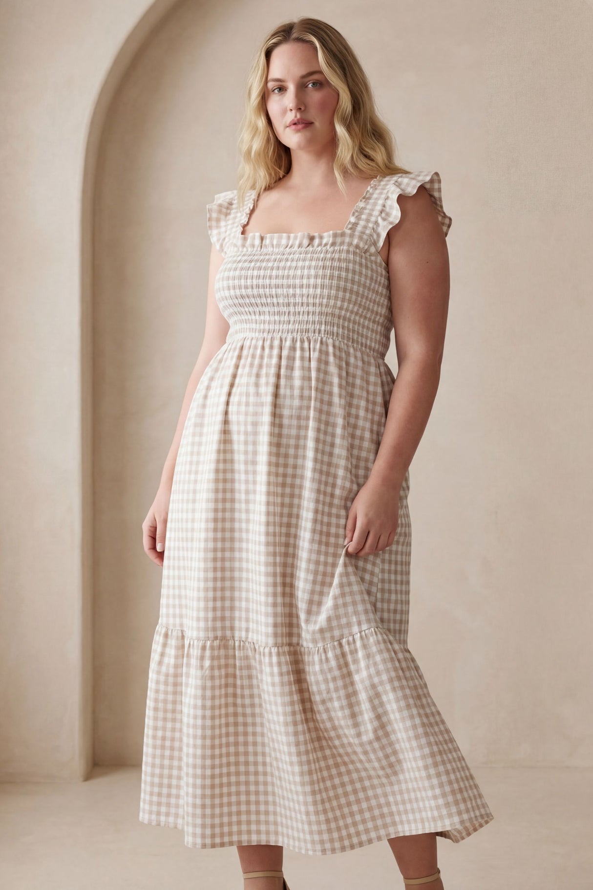Louise Gingham Maxi Dress Romantic Summer Fit