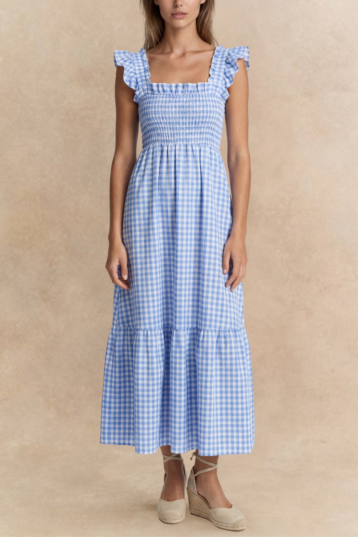 Louise Gingham Maxi Dress Romantic Summer Fit