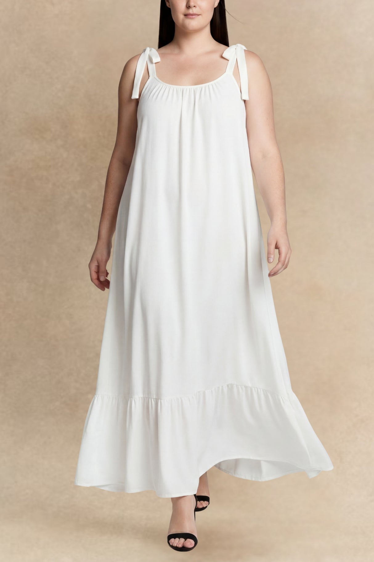 Mallory Tie Strap Flowy Maxi Dress