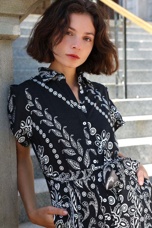 Margaux Short Shirt Dress Black