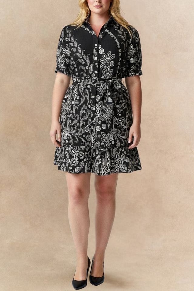 Margaux Short Shirt Dress Black