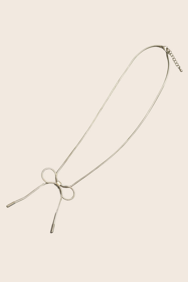 Minimal Bow Pendant Necklace – Gold or Silver