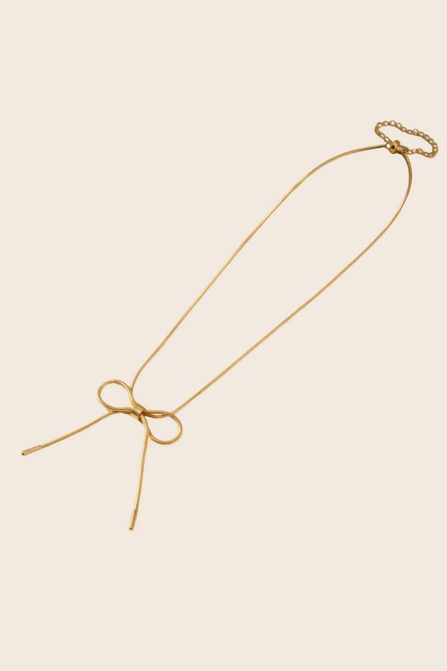 Minimal Bow Pendant Necklace – Gold or Silver