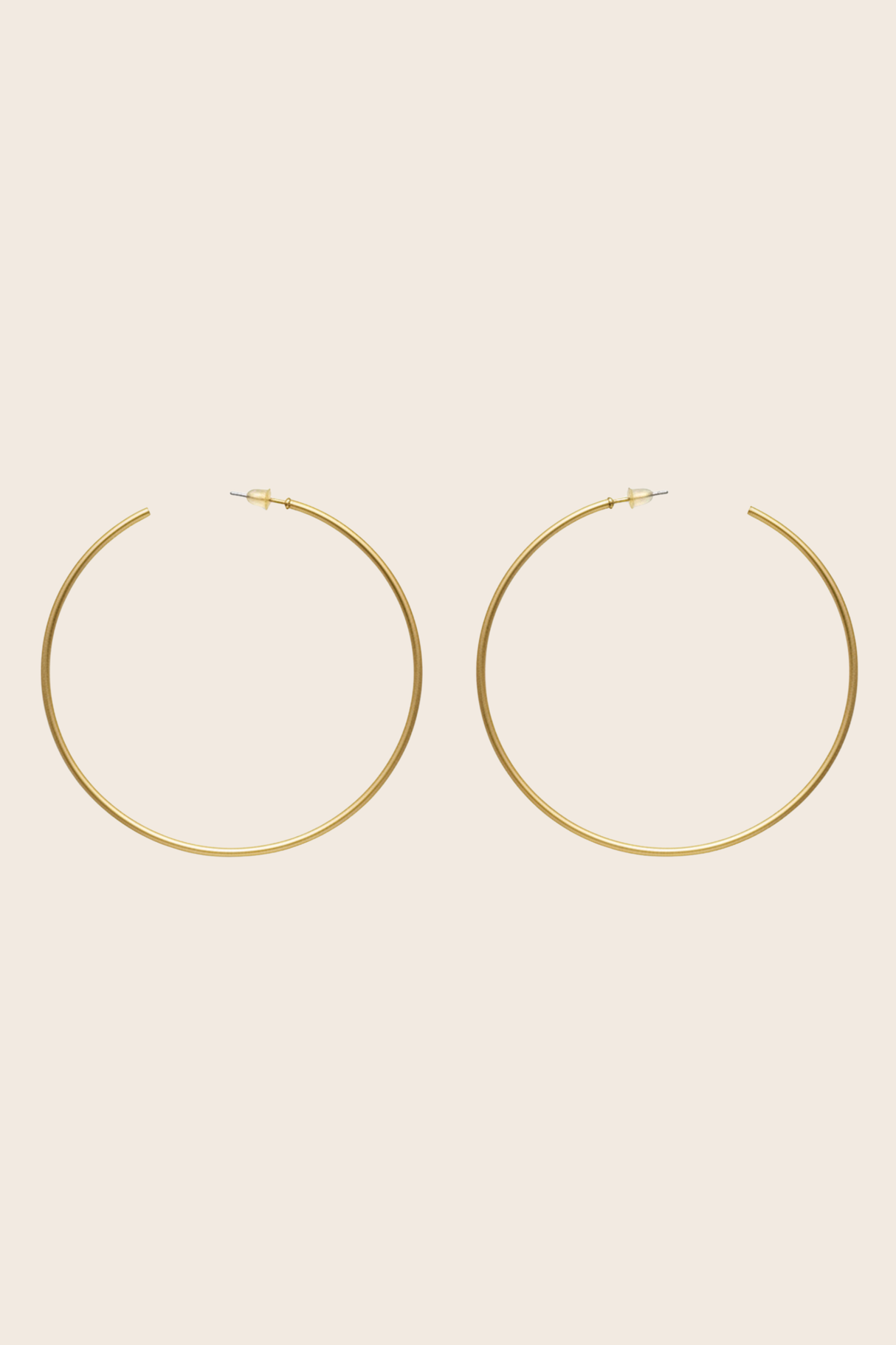 Créoles Minimalistes 70 mm – Or Mat