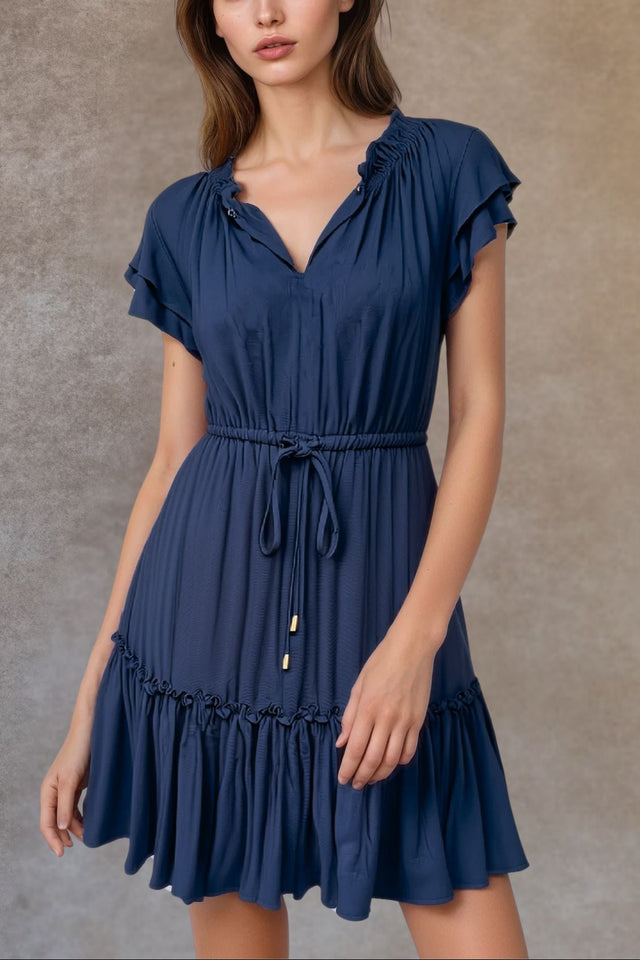 Mireille Solid Tiered Dress