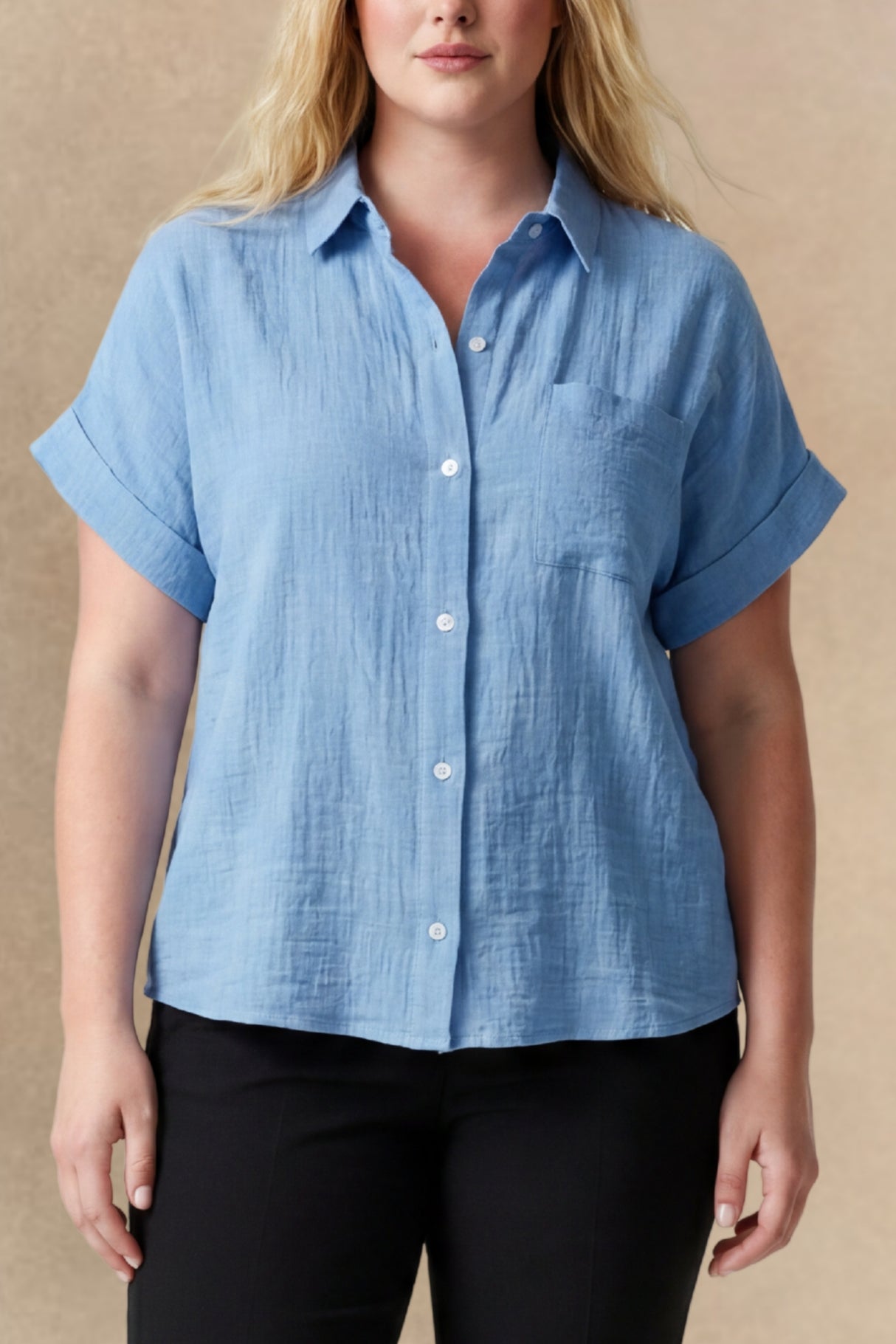Nancy Full Size Button Up Shirt Plus Size