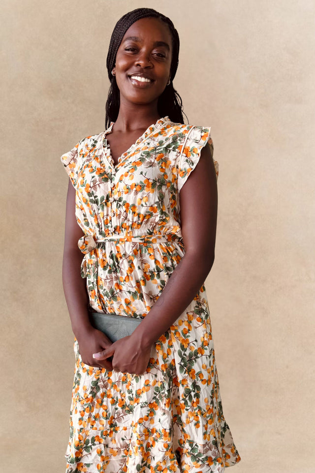 Natasha Citrus Print Short Dress