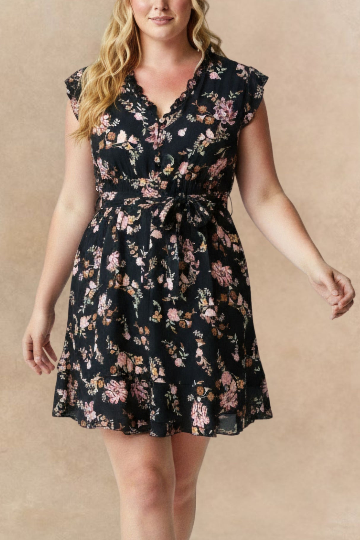 Natasha Floral Print Short Dress