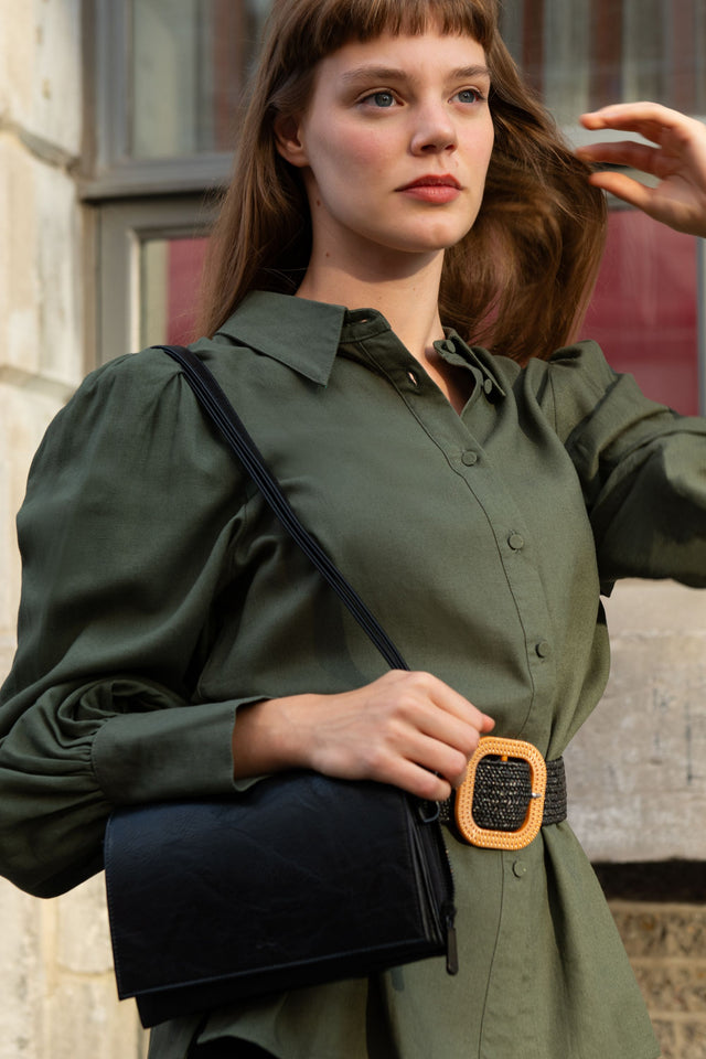 Nita Vegan Convertible Crossbody Bag Wallet - Onze Montreal Brown Vegan