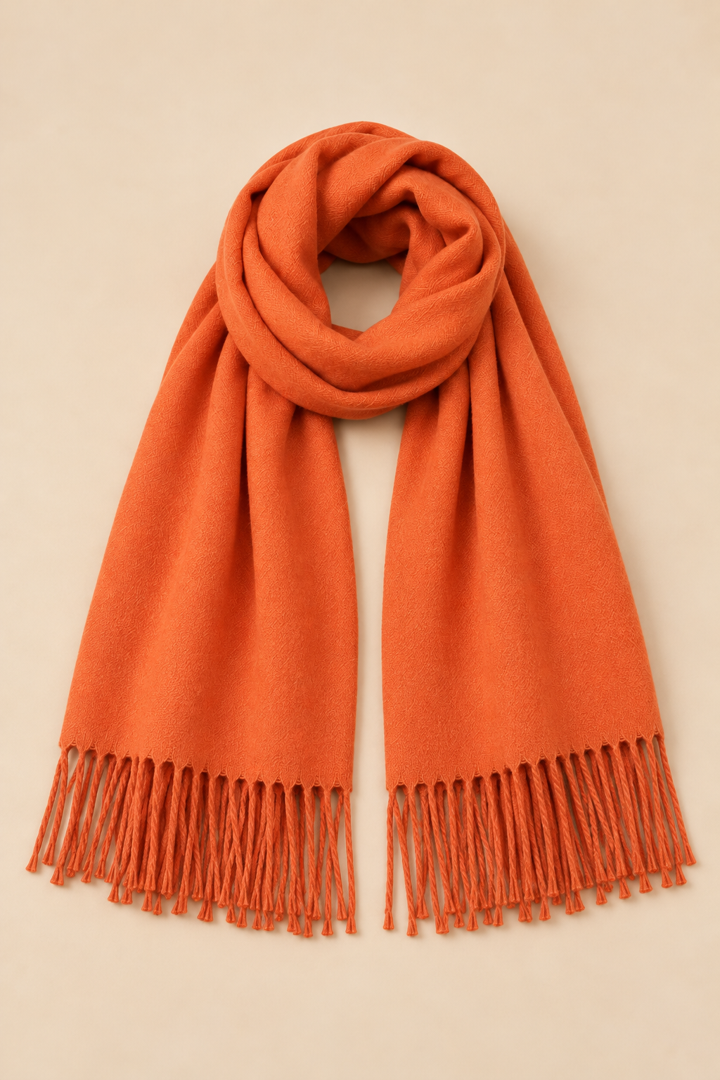 Orange Fringe Scarf