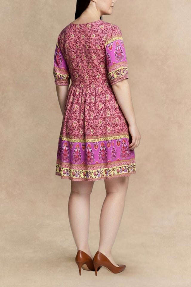 Katarina Plus Size Floral V-Neck Mini Dress