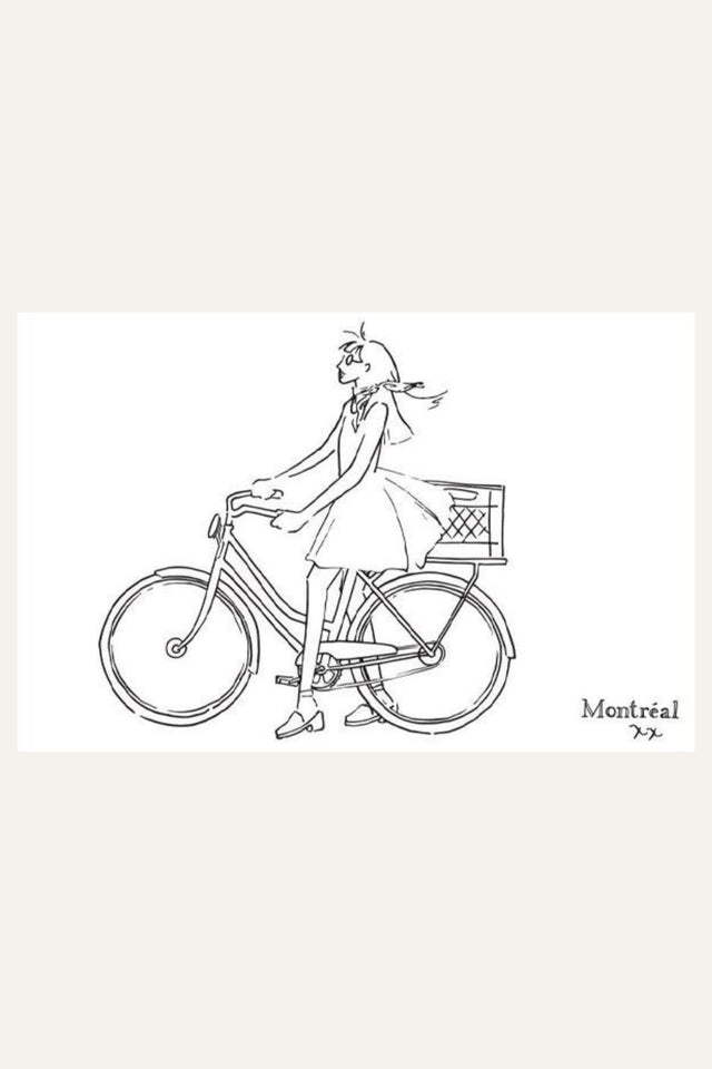 Carte Postale- Fille a Vélo Montréal