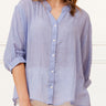 Roxanne Oversized Semi-Sheer Shirt Blouse Solid - healthydessertscatering