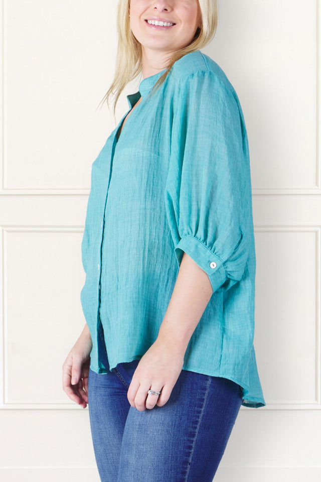 Roxanne Oversized Shirt – Lightweight Semi-Sheer Cotton Blend