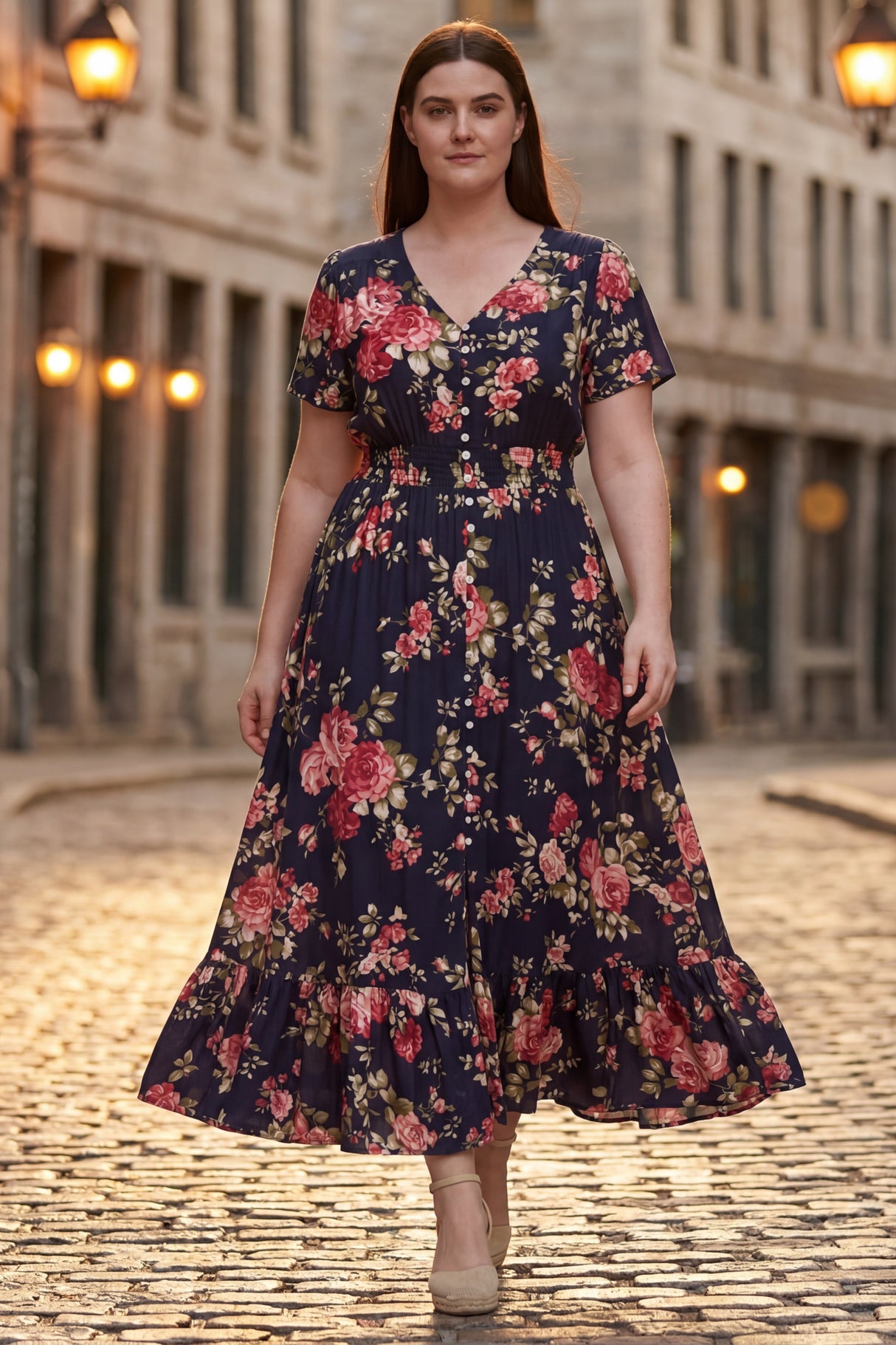 Reese Plus Size Floral Print Dress