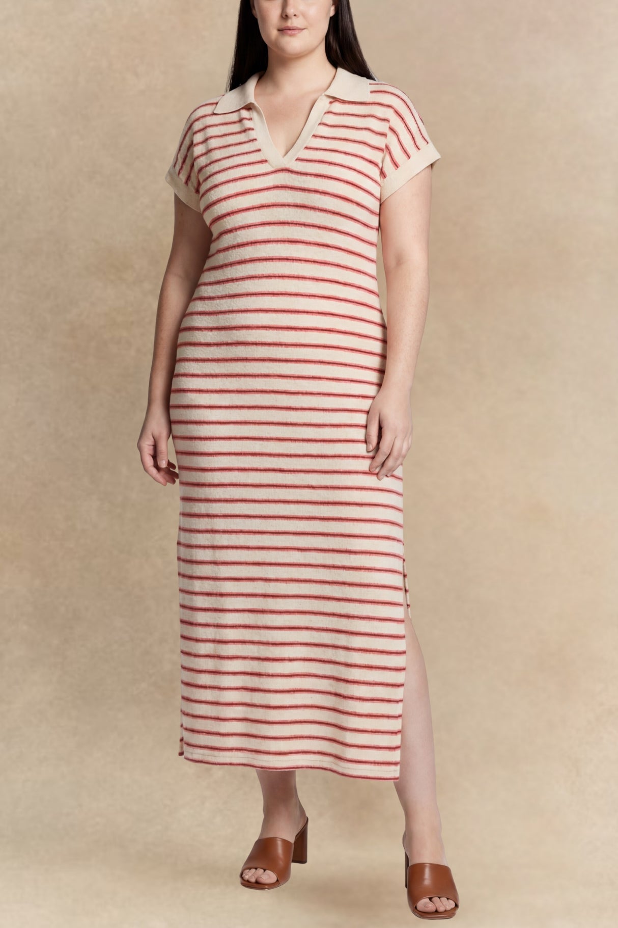 Romana Robe Longue Fendue Rayures