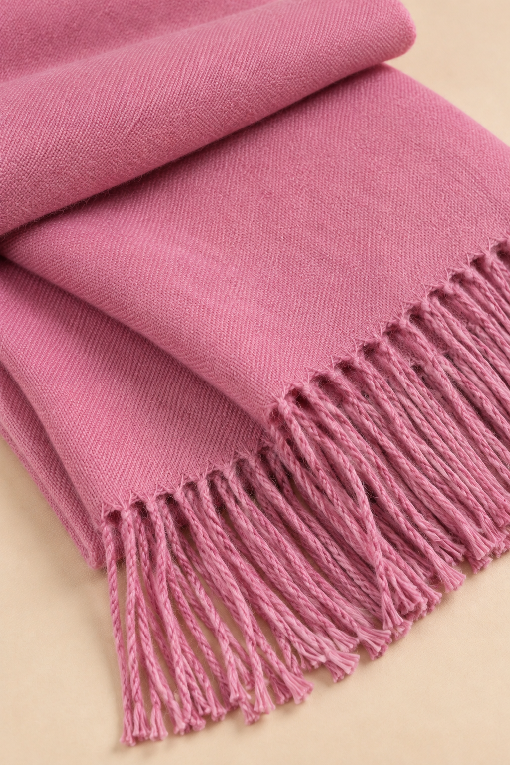 Foulard Rose Franges