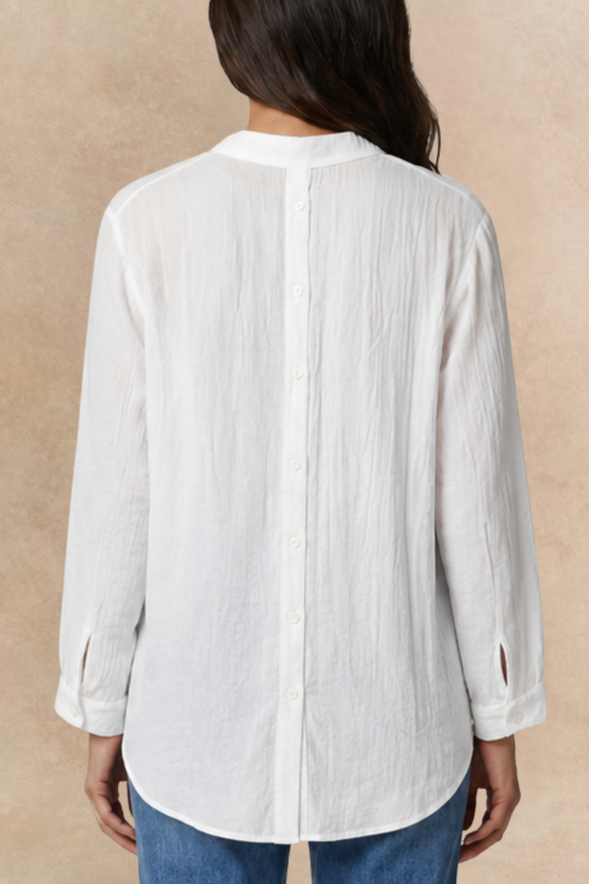 Roxanne Oversized Shirt Semi-Sheer Cotton Blend