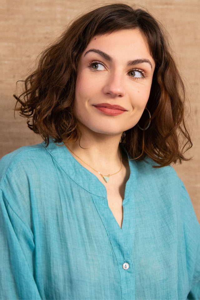 Roxanne Oversized Shirt – Lightweight Semi-Sheer Cotton Blend