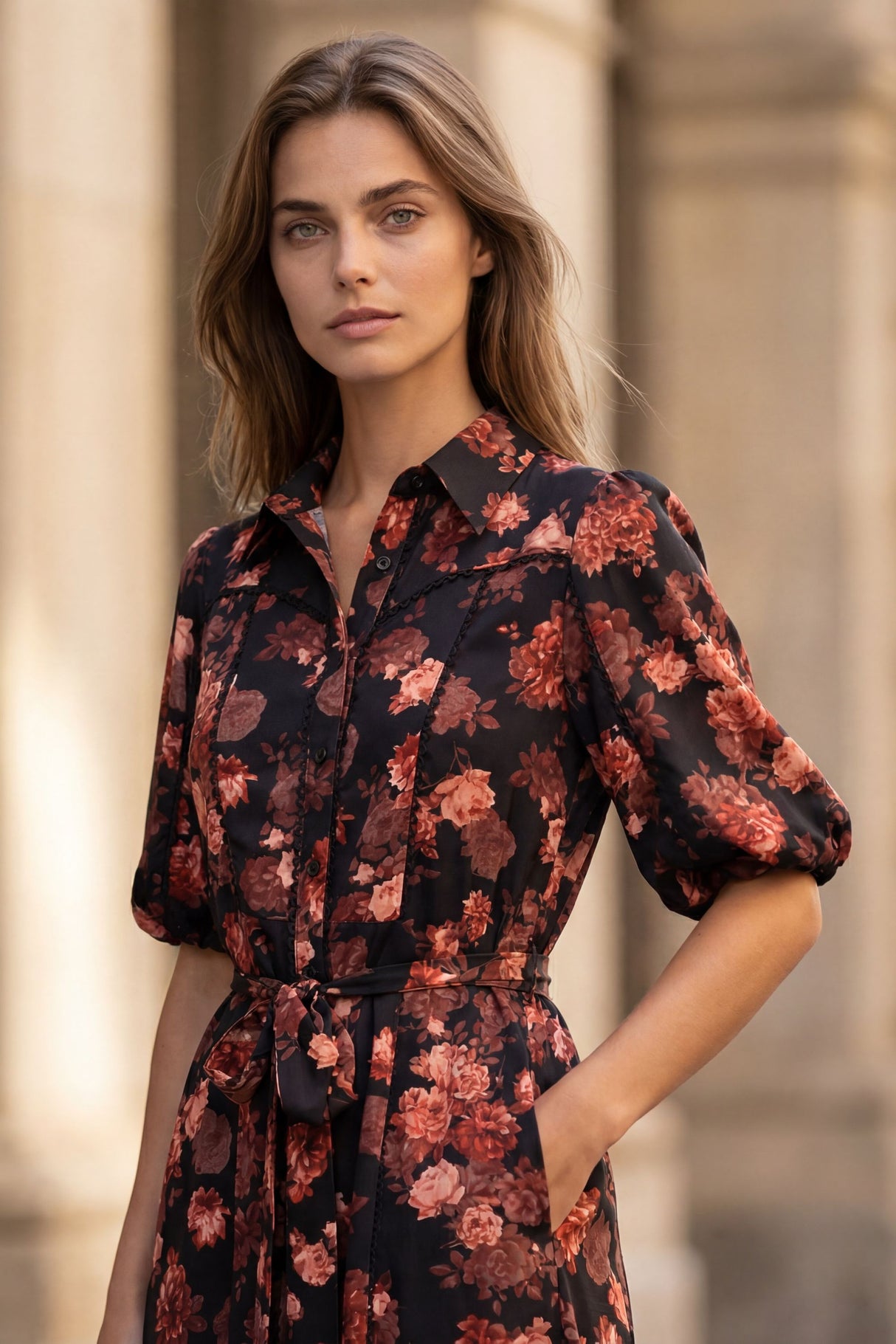 Robe chemise florale Ruby