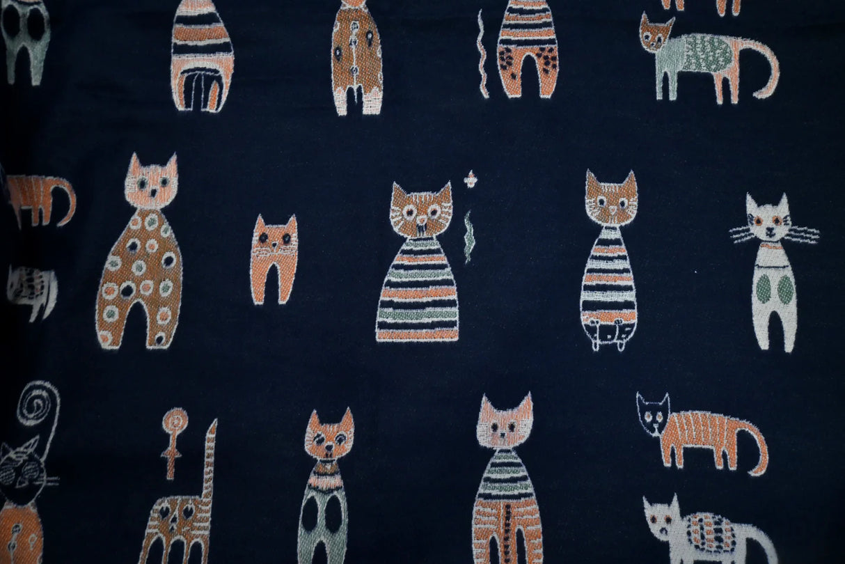 Foulard Motif Chat Brodure Uni