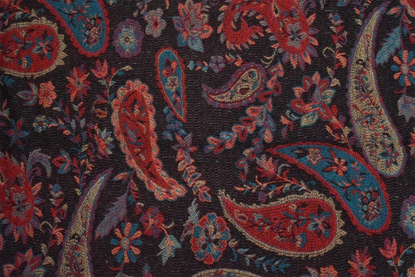 Scarf Paisley Floral Motif Fringed