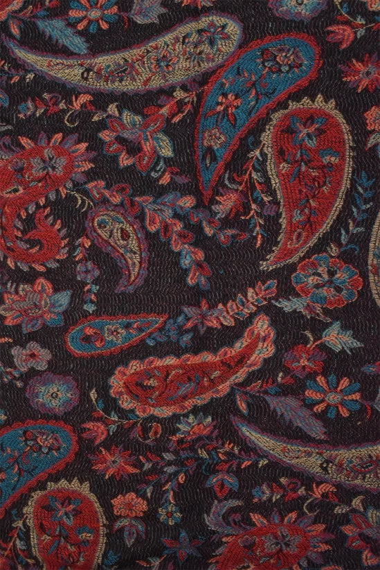 Scarf Paisley Floral Motif Fringed