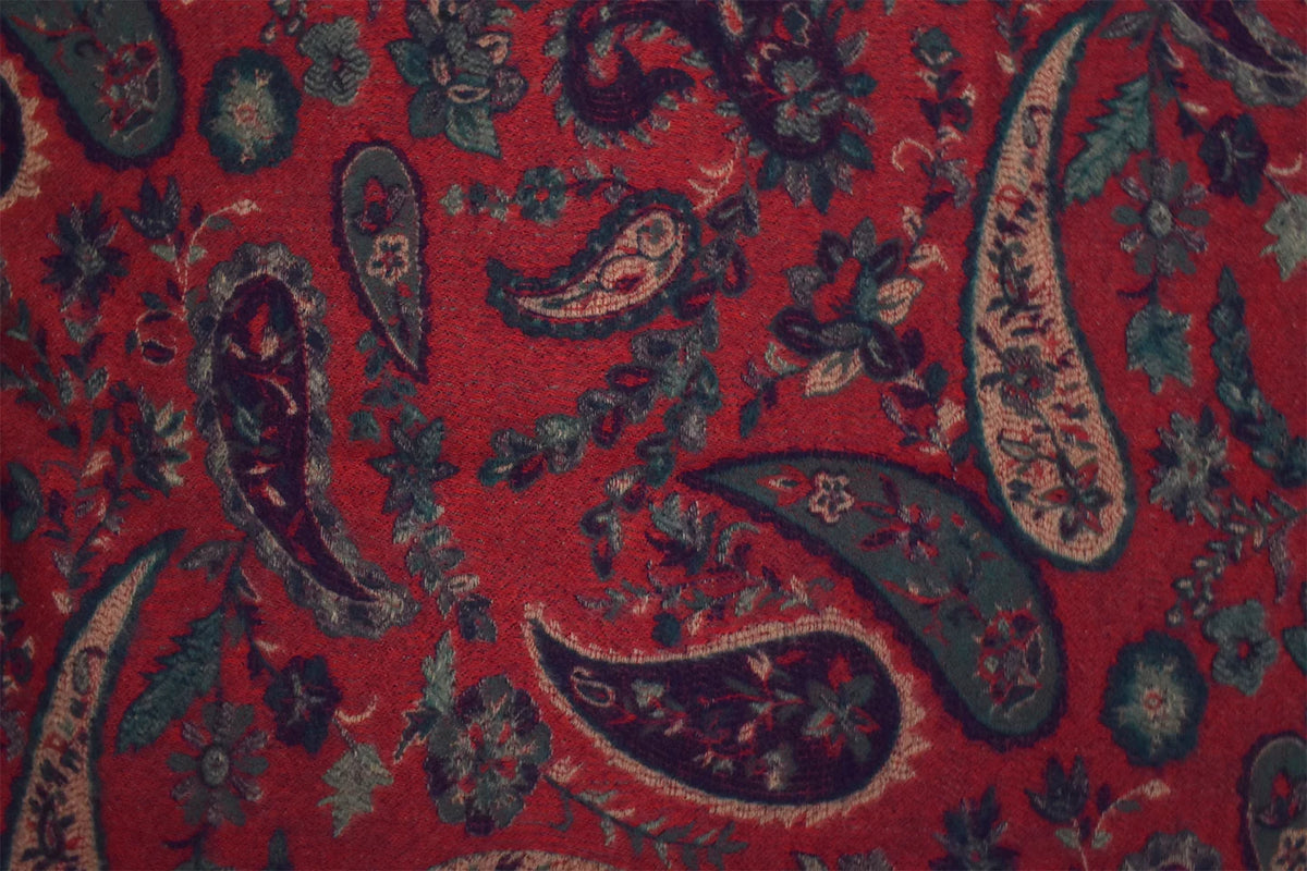 Scarf Paisley Plantsl Motif Fringed