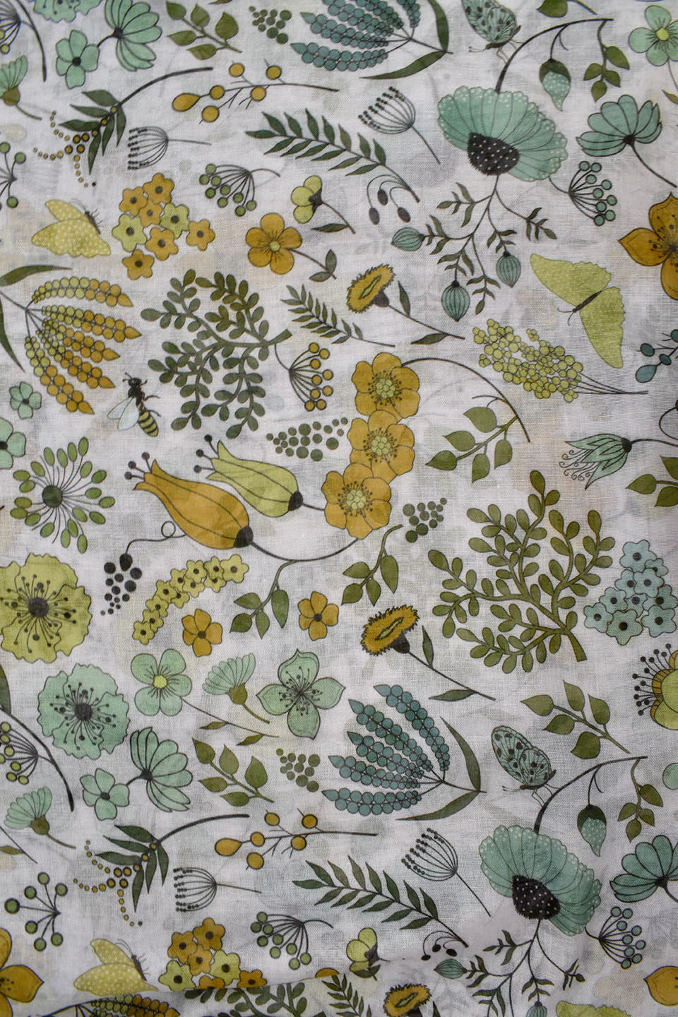 Foulard Plantes Forêt Blanc