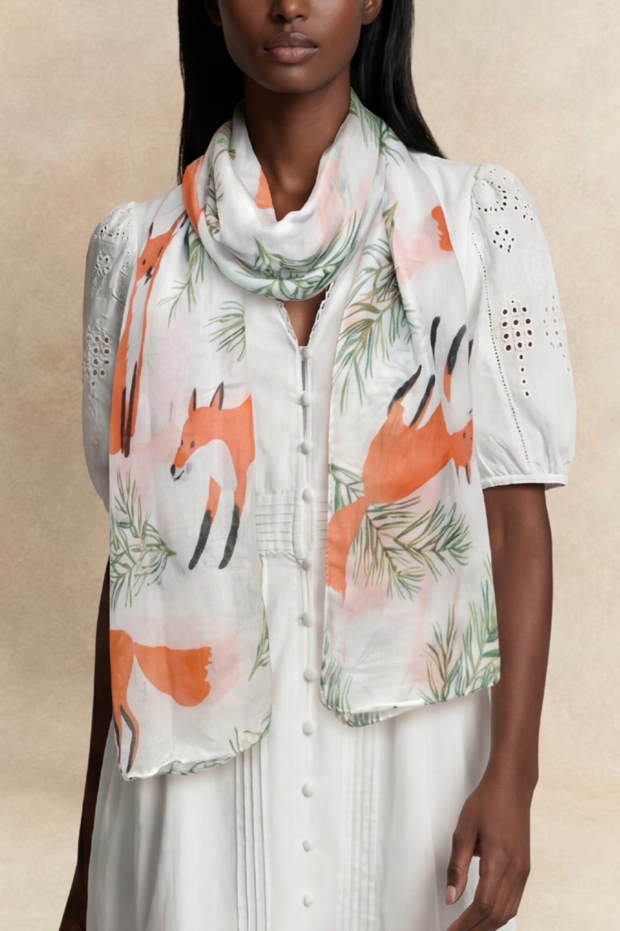 Foulard Léger Imprimé Renard