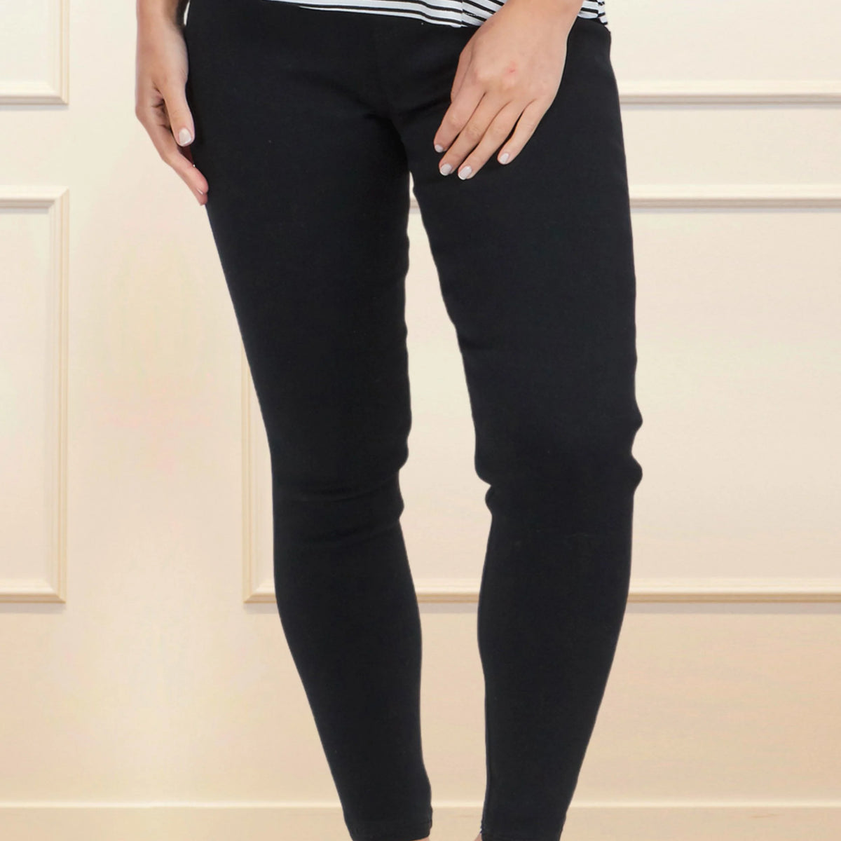 Lisa Stretch Pants Quality Jeggings Solid Black – Onze Montreal