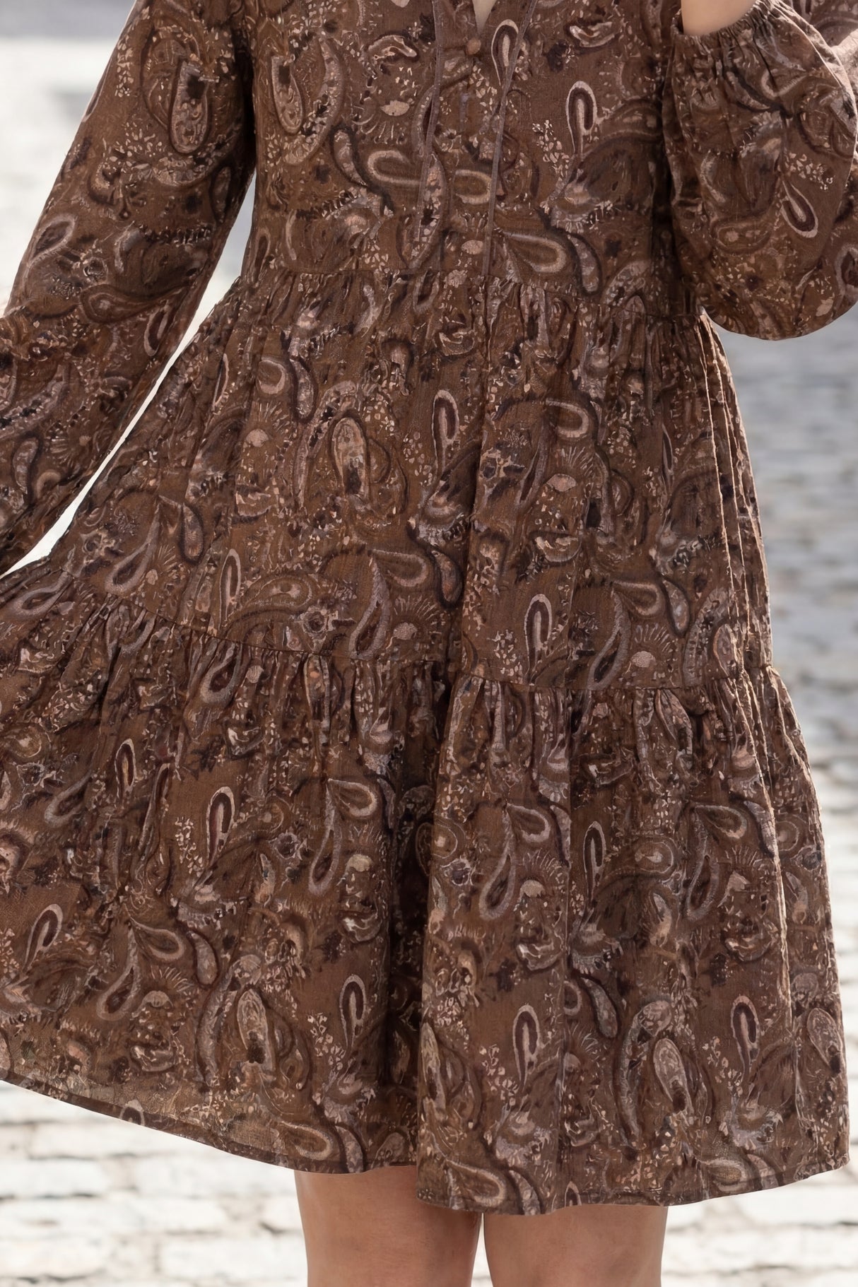 Sandy Robe Courte Crantée Imprimé Cachemire