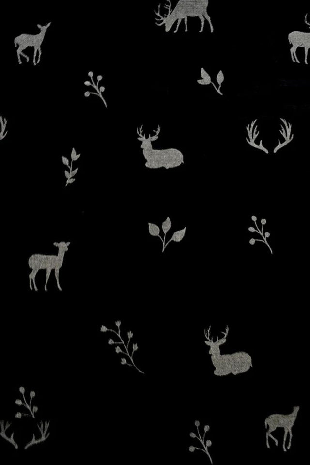 Scarf Light Weight Deer Print - Onze Montreal Black Onze Montreal