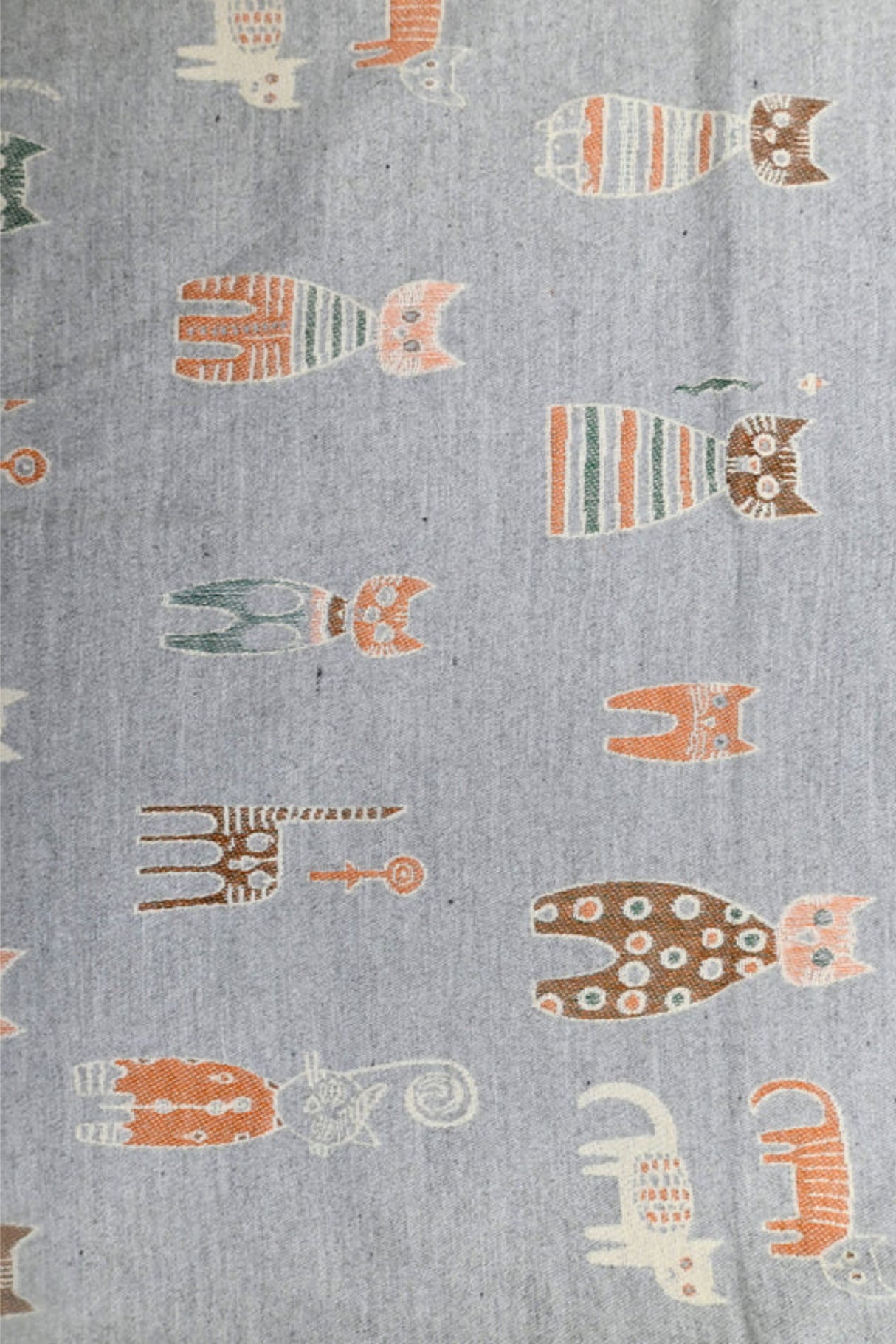 Foulard Motif Chat Brodure Uni
