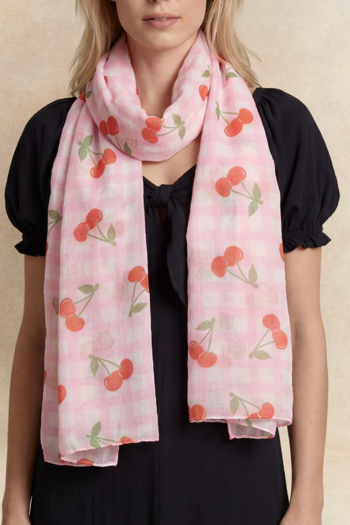 Foulard Cerises Rose