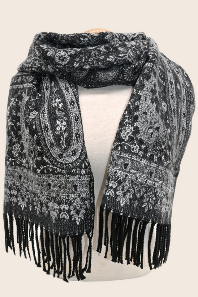Bohemian Paisley Fringe Scarf