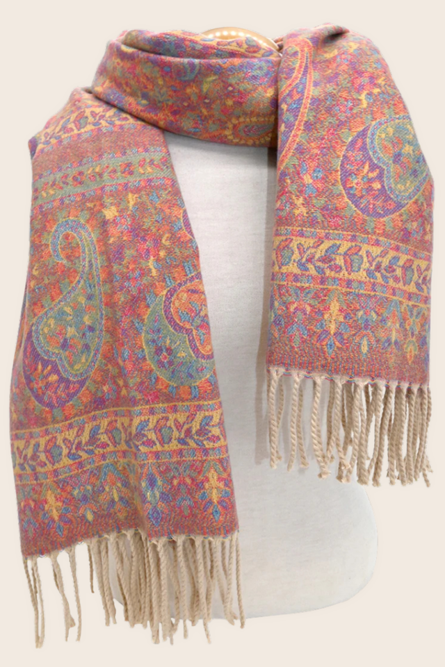 Bohemian Paisley Fringe Scarf