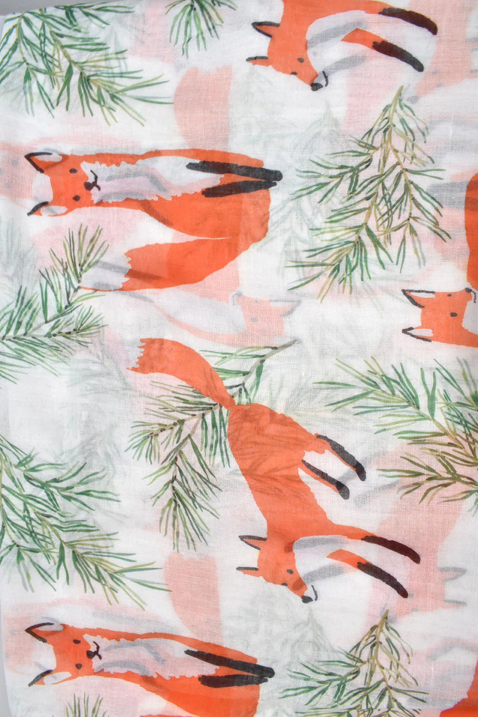 Scarf Fox Print White - Onze Montreal White Onze Montreal