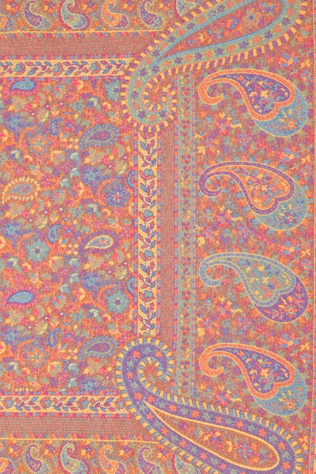 Scarf Paisley Pink Motif Fringed