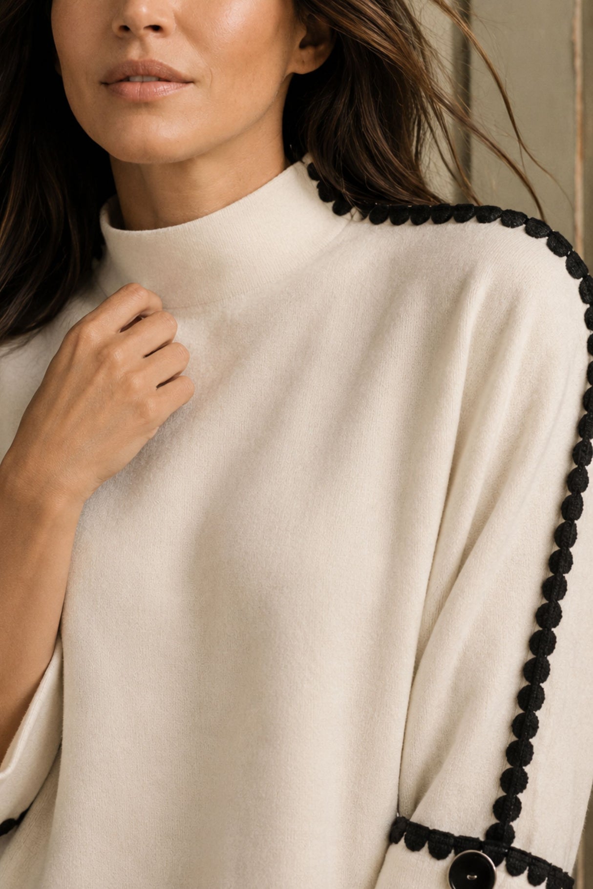 Sézane Mock Neck Oversized Knit Top