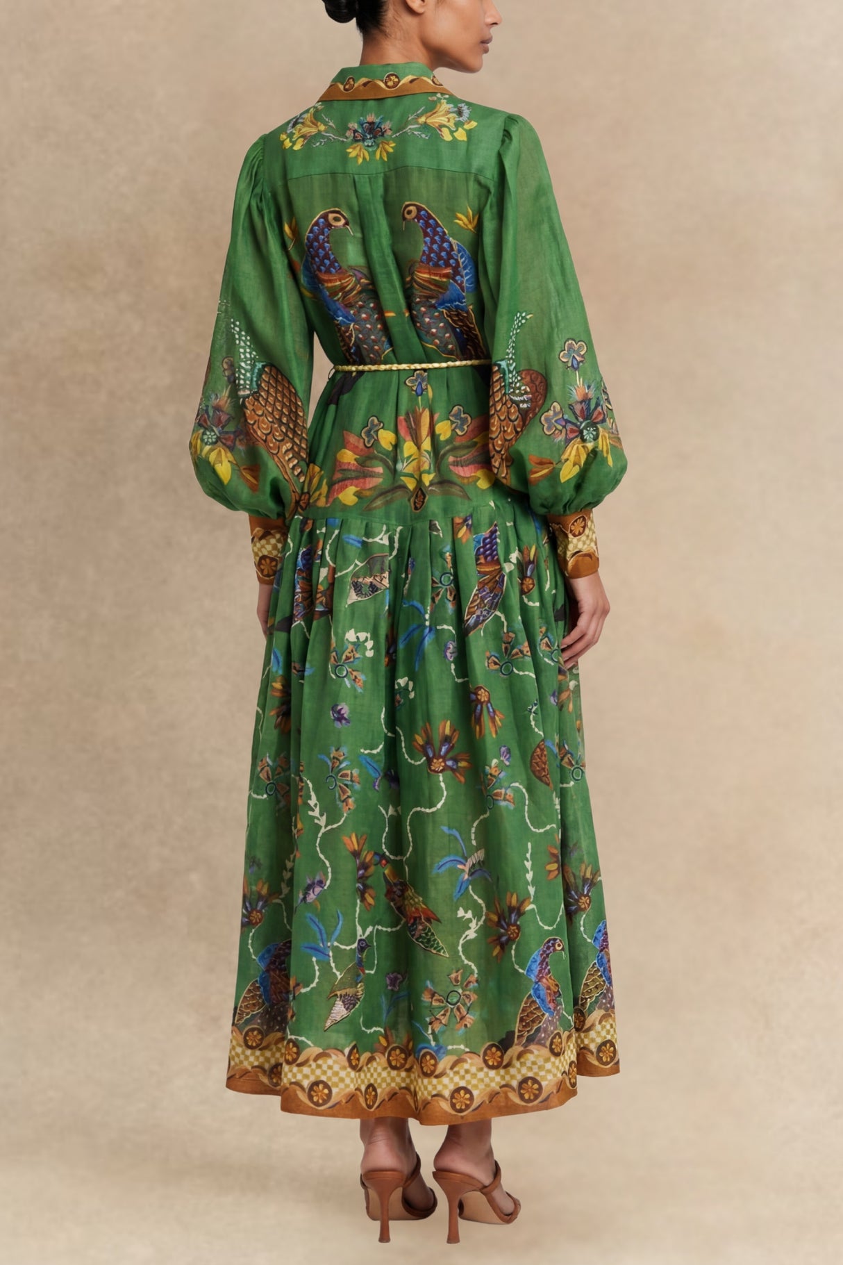 Shelley Printed Lantern Sleeve Maxi Dress
